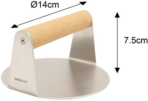 Praska dociskowa ze stali niedzewnej do mięsa na hamburgery śr. 14cm kinghoff kh-1878