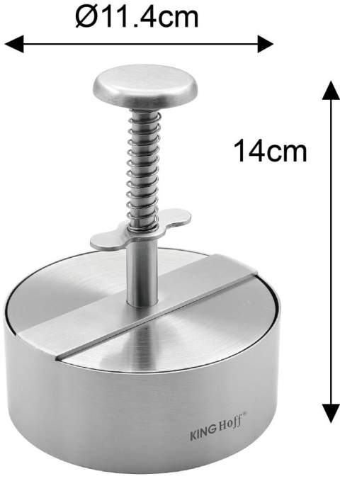 Praska stalowa do formowania mięsa na hamburgery śr. 11,4cm kinghoff kh-1879