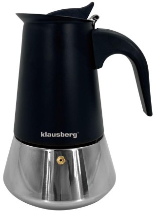 Zaparzacz do kawy espresso, stal nierdzewna, 4 filiżanki, czarny/srebrny, klausberg, kb-7844