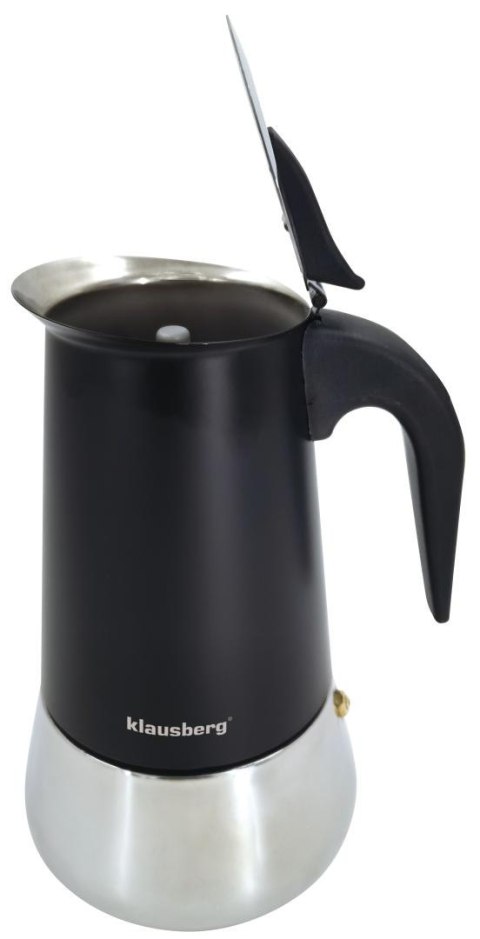 Zaparzacz do kawy espresso, stal nierdzewna, 4 filiżanki, czarny/srebrny, klausberg, kb-7844