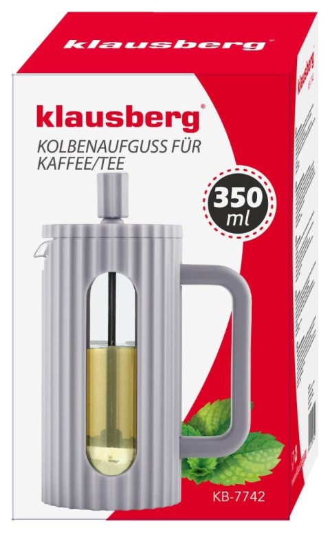 Zaparzacz do kawy/herbaty z dociskiem poj. 0,35l w kolorze szarym kb7742