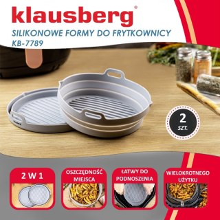 Zestaw wkładów silikonowych do pieczenia w frytkownicy śr.20cm, 2 sztuki, klausberg, kb-7789