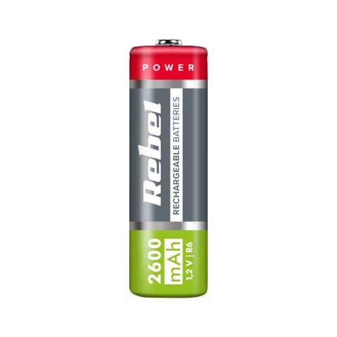 Akumulatorki REBEL AA , 2600 mAh, Ni-MH, 1,2V, 4szt/bl , R6