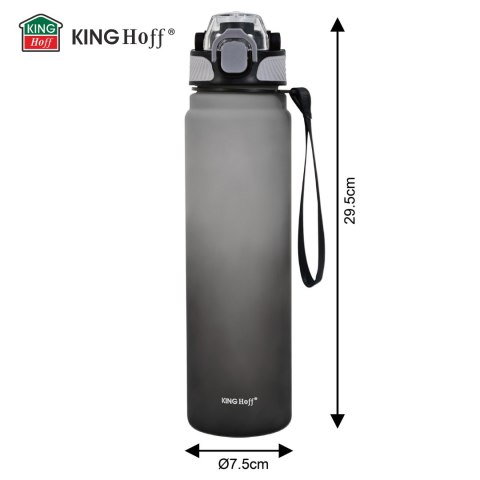 Butelka na wodę 1l, z blokadą, bpa-free, szczelna, kinghoff kh-2008