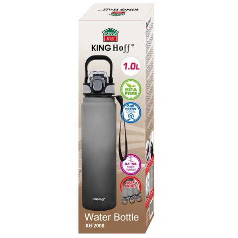 Butelka na wodę 1l, z blokadą, bpa-free, szczelna, kinghoff kh-2008