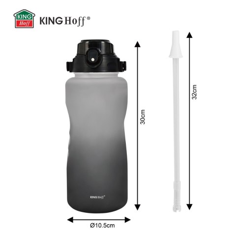 Butelka na wodę 2l, ze słomką, bpa-free, szczelna, kinghoff kh-2009