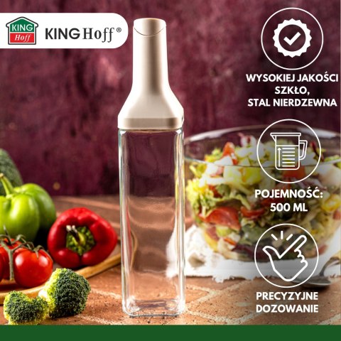 Butelka z nalewakiem 500 ml do oleju i octu, szkło, kinghoff, kh-2004