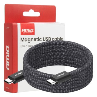 Kabel usb magnetyczny usb-c ? usb-c 60w 100cm amio-04840
