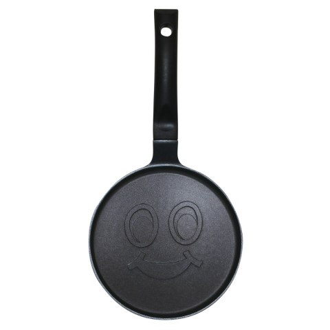 Patelnia do naleśników, wzór uśmiechnięta buźka, aluminiowa, nieprzywierająca powłoka, czarna, śr.18 cm, klausberg, kb-7971