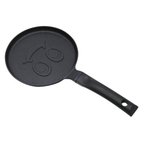 Patelnia do naleśników, wzór uśmiechnięta buźka, aluminiowa, nieprzywierająca powłoka, czarna, śr.18 cm, klausberg, kb-7971