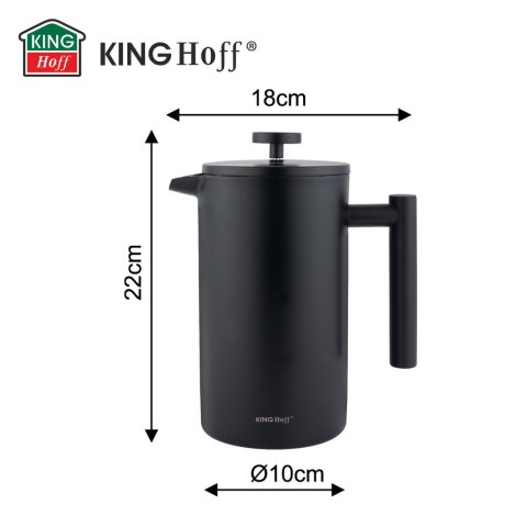 Zaparzacz, french press, 1l, podwójne ścianki, drewniany uchwyt
