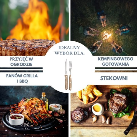 Zestaw do steków i bbq 8 el., stal nierdzewna, drewno, klausberg, kb-7976