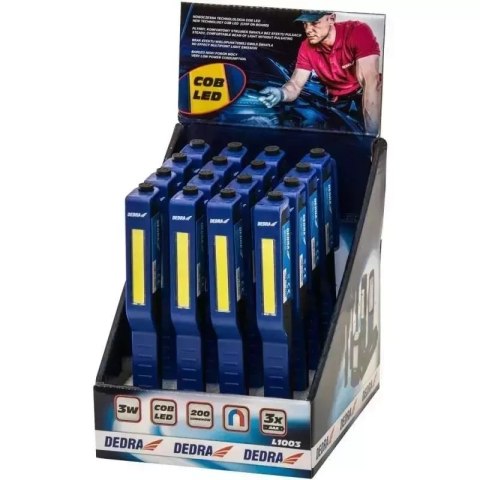Latarka 3w cob led, pen, z bateriami