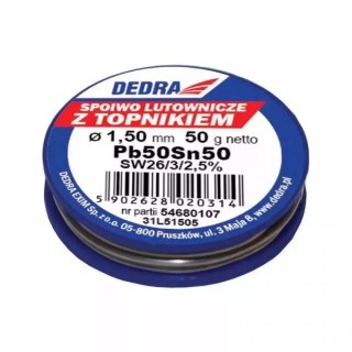 Lut z topnikiem, 1.5mm, 50g, 50%sn, pb50sn50