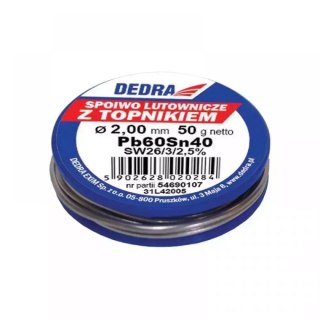 Lut z topnikiem, 2.0mm, 50g, 40%sn, pb60sn40