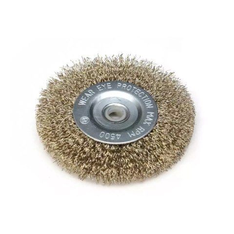 Szczotka druciana tarczowa mosiądz.150mm, śr.otworu 16mm