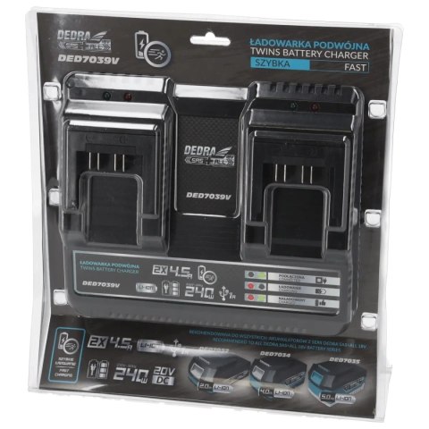 Ładowarka podwójna 2x4,5a 18v