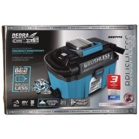 Odkurzacz walizkowy bezszczotkowy 18v,10l, 15kpa