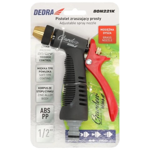 Pistolet zraszający prosty reg.dysza mosięż trigger control