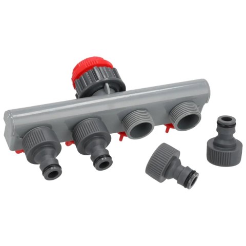 Przyłącze kranowe poczwórne 1/2"-3/4"-1", karta