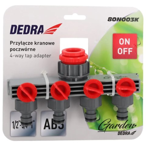 Przyłącze kranowe poczwórne 1/2"-3/4"-1", karta