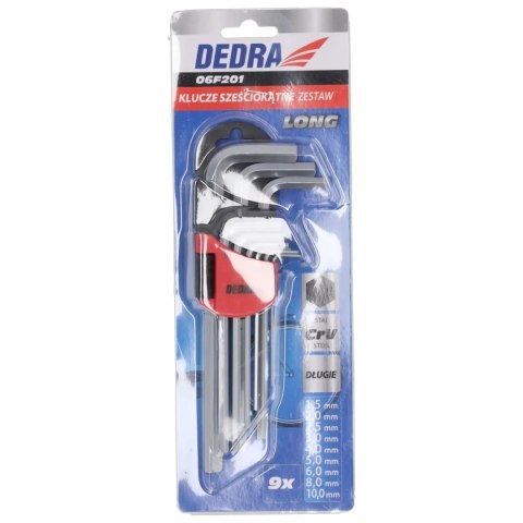 Klucze sześciokątne długie 1.5-10mm zestaw 9szt, crv