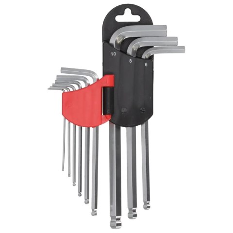 Klucze sześciokątne kulka długie 1.5-10mm zestaw 9szt, crv