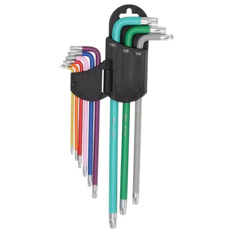 Klucze torx extra długie kolor t10-t50 zestaw 9szt,s2