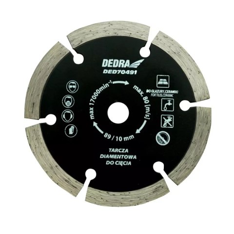 Tarcza diamentowa 89x10x1,2x1,8x7x6t do ded7049, do ceramiki