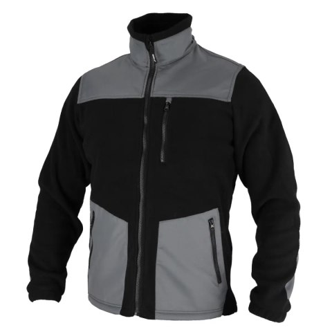 Bluza polarowa ze wstawkami, 280g/m2, rozm.s, czarno-szara
