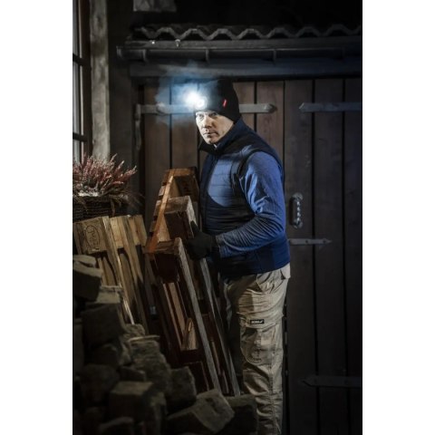 Czapka zimowa z latarką, kolor czarny, rozmiar uniwersalny