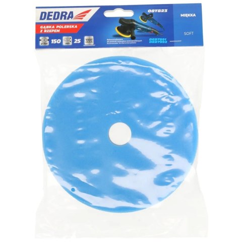 Gąbka polerska z rzepem miękka 150mm gr25mm (niebieska)