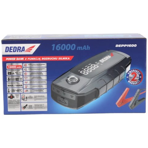 Powerbank z funkcją rozruchu silnika 16000mah, wyświetlacz lcd