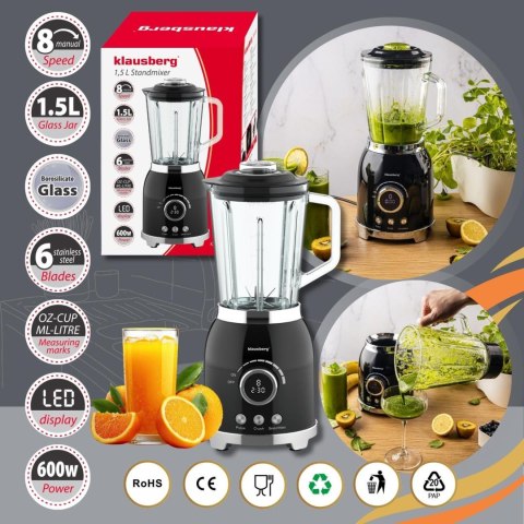 Blender kielichowy, wyświetlacz led,smoothie mikser kruszy lód,1,5l