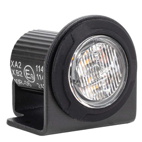Lampa ostrzegawcza okrągła pomarańczowa led r65 12v 24v 12w amio-04864