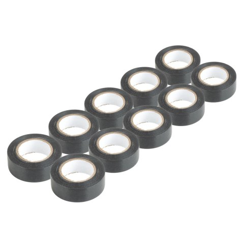 Taśmy izolacyjne pvc zestaw 10szt. czarne 19mm x 20m x 0.13mm amio-04844
