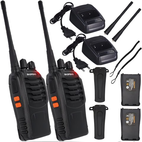 2x walkie talkie + słuchawki krótkofalówki baofeng bf888s pmr duży zasięg