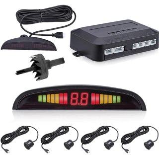 4 czujniki parkowania cofania led lcd przód tył