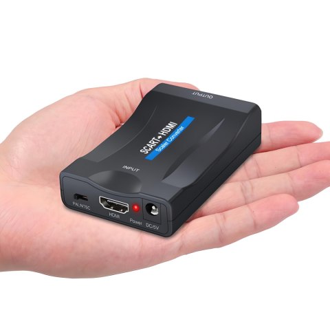 Adapter konwerter scart do hdmi przejściówka sygnalu eurozłącze av euro fhd -e392