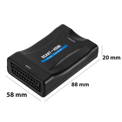 Adapter konwerter scart do hdmi przejściówka sygnalu eurozłącze av euro fhd -e392