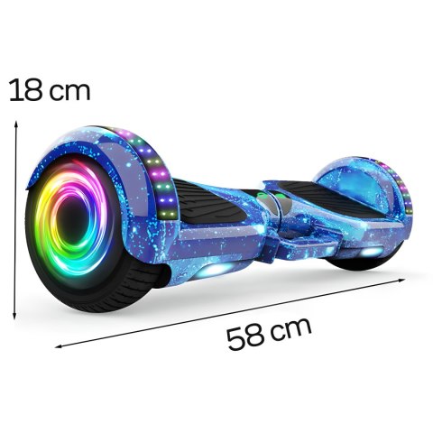 Deskorolka elektryczna hoverboard 6,5' cala deska bluetooth głośniki 250w - niebieska e031-1
