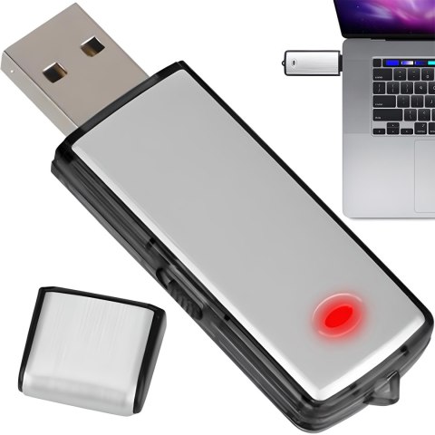 Dyktafon szpiegowski mini podsłuch pendrive rejestrator głosu usb 8gb 16h -e285