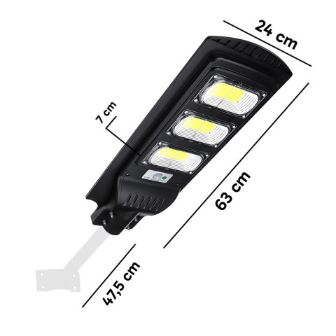 Lampa uliczna led latarnia solarna 240w + pilot (uchwyt montażowy m004b+ baterie) zestaw e307