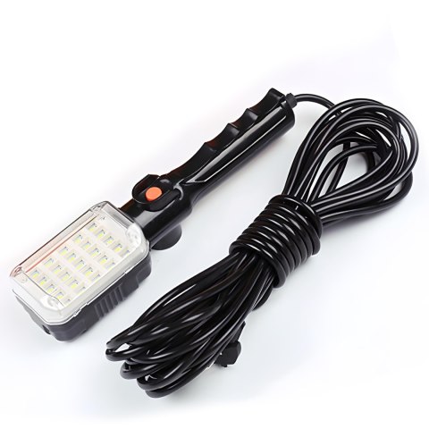 Lampa warsztatowa 25 led kanałowa hak magnes 245v -e219