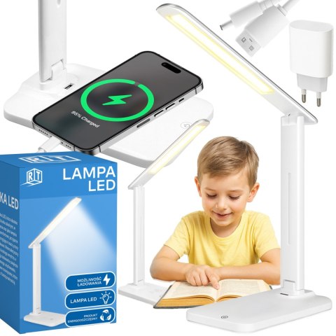 Lampka led biurkowa szkolna ładowarka indukcja