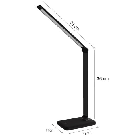 Lampka led biurkowa szkolna na biurko dotykowa 5 barw 5w ściemniana usb -e147-1 czarny