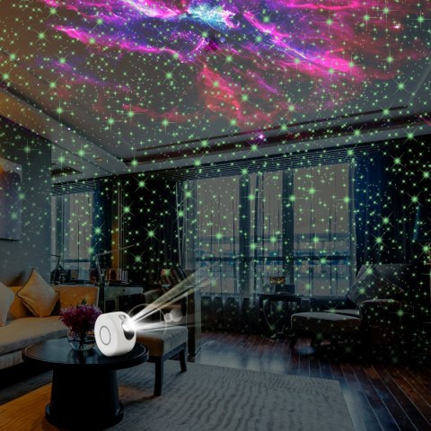 Lampka nocna led projektor gwiazd star nieba laserowy rzutnik + pilot