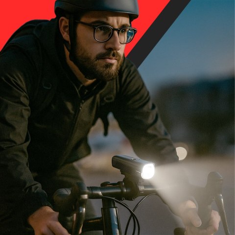 Lampka rowerowa latarka led przód na usb na kierownicę rower mocna 1000lm