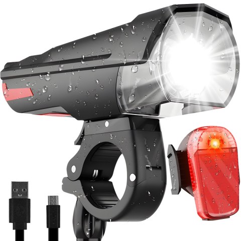 Lampka rowerowa led oświetlenie rower przód + tył -e354