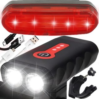 Lampka rowerowa led przód 1800 lumenów mocna + tył -s103